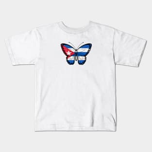 Cuban Flag Butterfly Kids T-Shirt